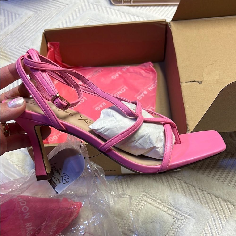 LONDON RAG - Pink Square Toe Heel